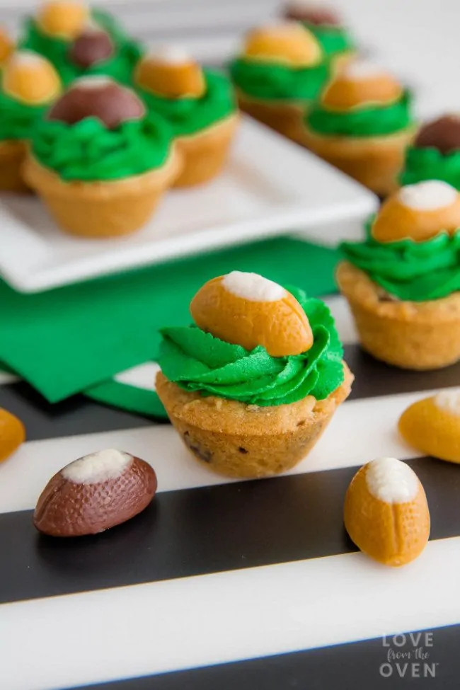 Football Candy Corn Cupcakes