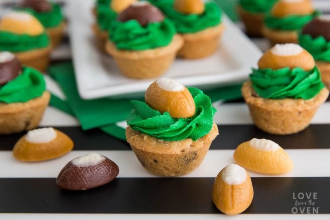 Football Candies On Cupcakes