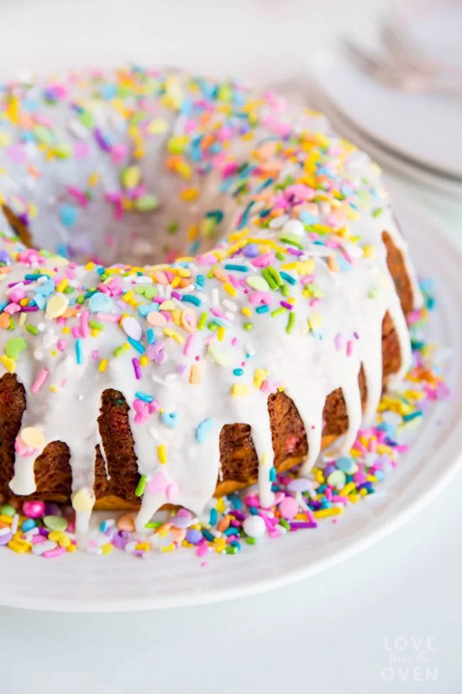 Confetti Bundt Cake - She's Almost Always Hungry