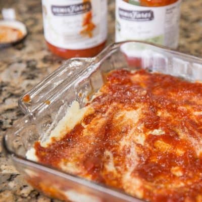 Easy lasagna in a baking tray