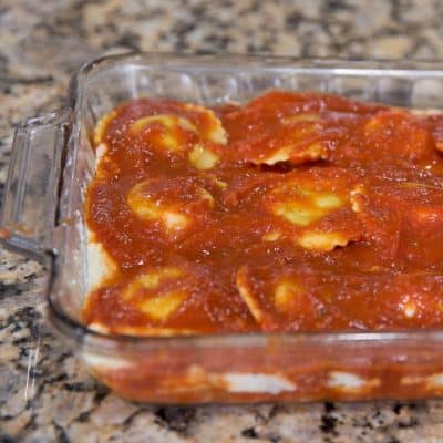 Easy lasagna in a baking tray