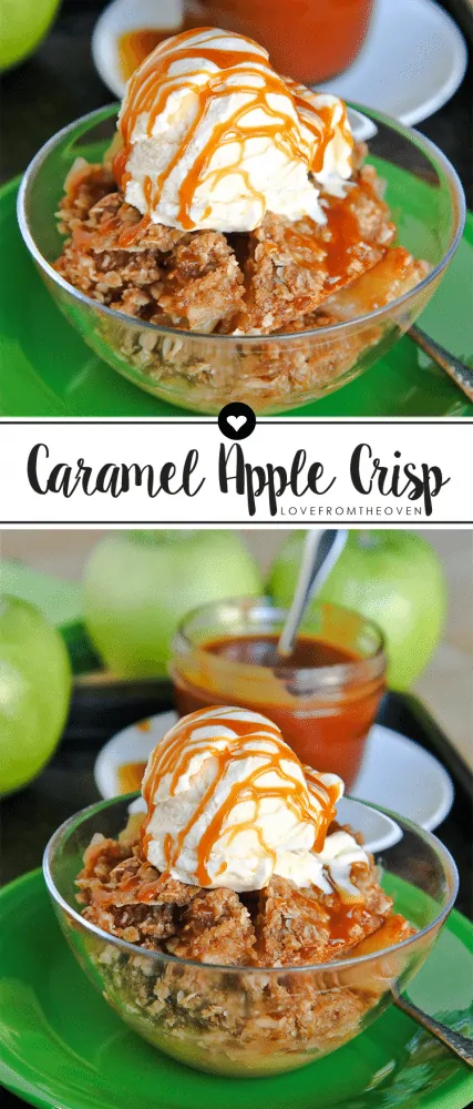 Easy Apple Crisp Recipe Topped With Caramel 