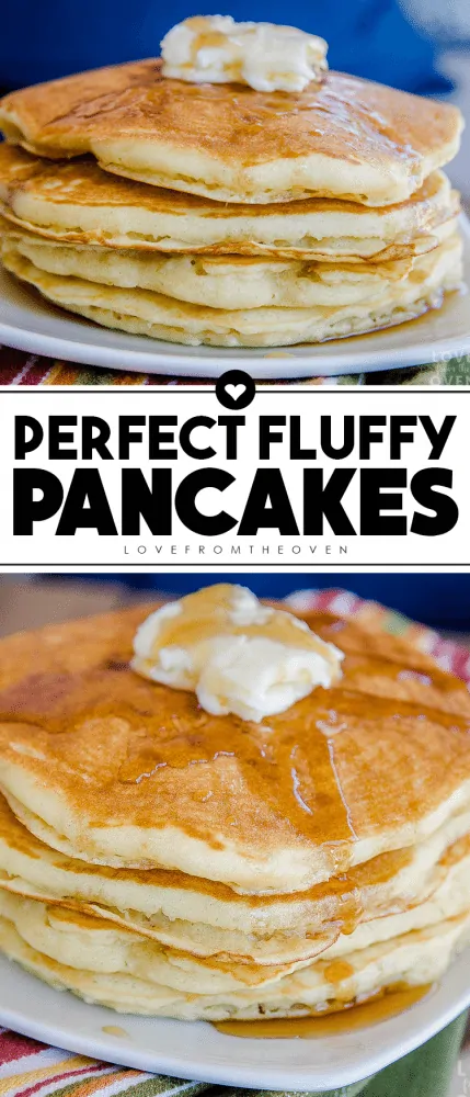 Pinterest pin for fluffy pancake recipe