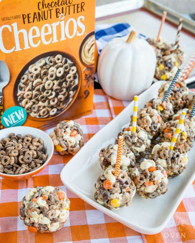 Chocolate Peanut Butter Cheerios Popcorn Balls