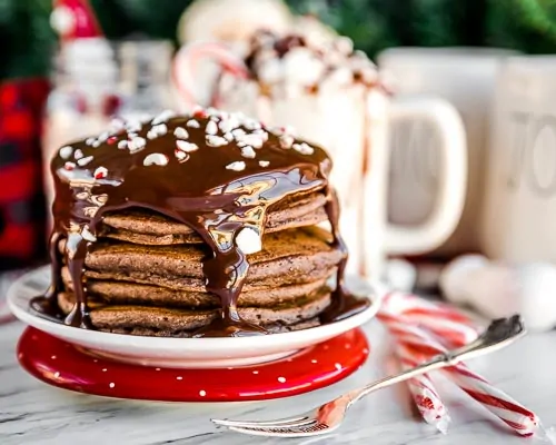 Chocolate Peppermint Pancakes