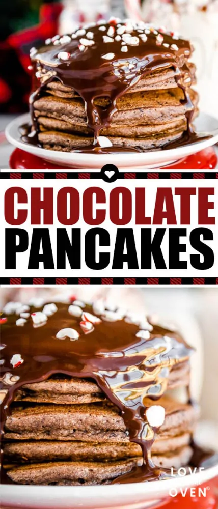 Easy Chocolate Pancakes #pancakes #chocolate #chocolatepancakes #peppermint