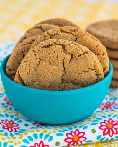A bowl of soft ginger cookies