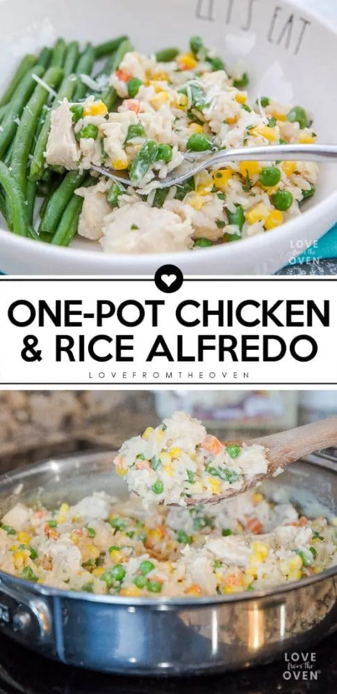 Easy One Pot Chicken And Rice Alfredo #easydinner #onepotmeals #onepotdinners #chickenandrice