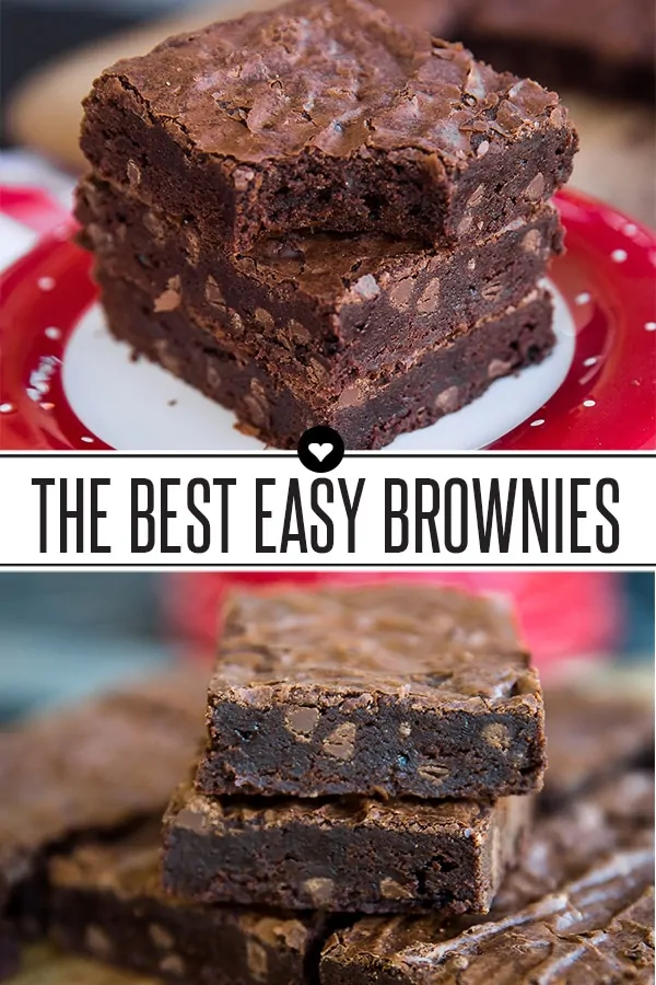 Rich, chewy, fudgy and delicious, these are the best easy brownies. #brownies #chocolate