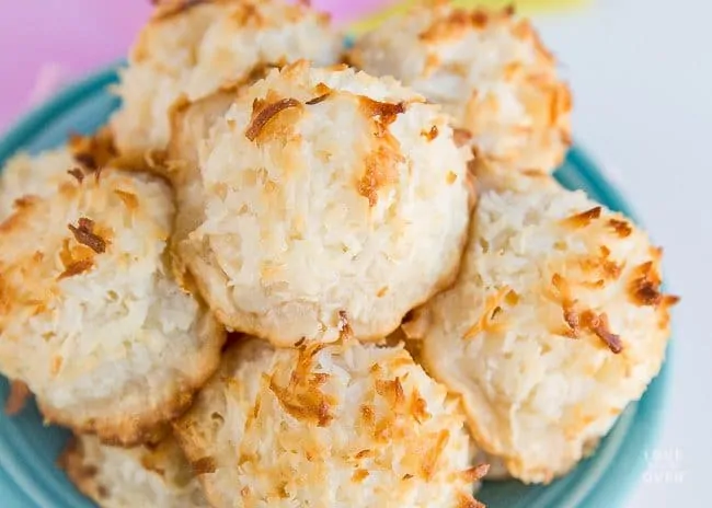 Plate of coconut macaroons