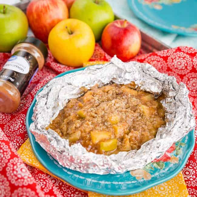 Cooked Apple Pie Mixture Made In Foil Packet