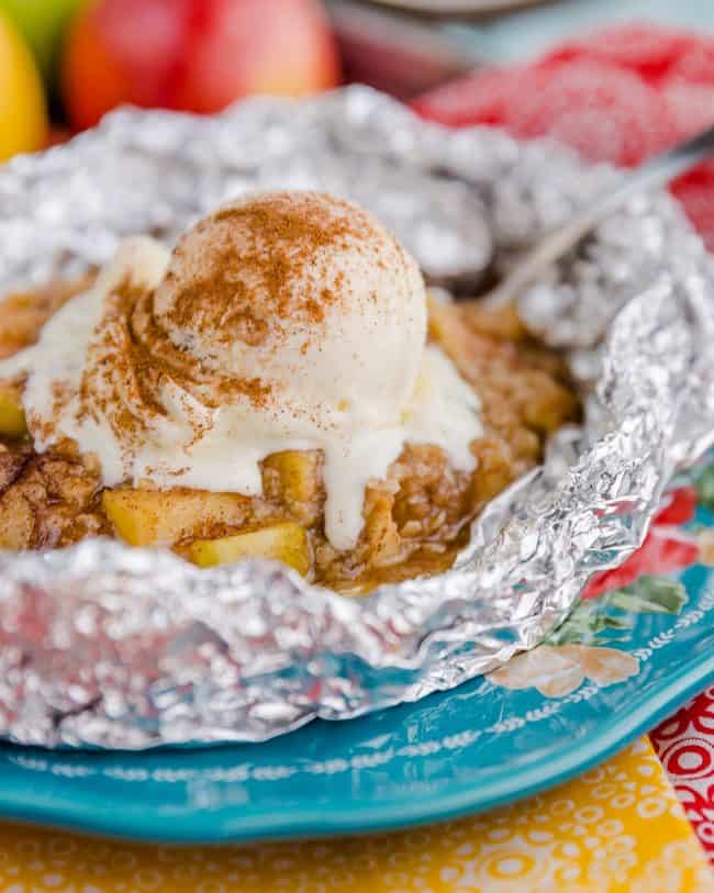 Campfire Apple Pie Packets - Apple Pie Dessert in foil packet