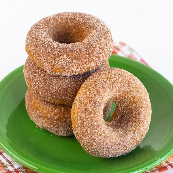 Stack of pumpkin donuts