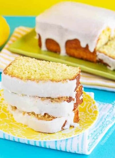 Slices of copycat Starbucks lemon loaf