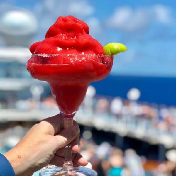Red margarita on a cruise ship