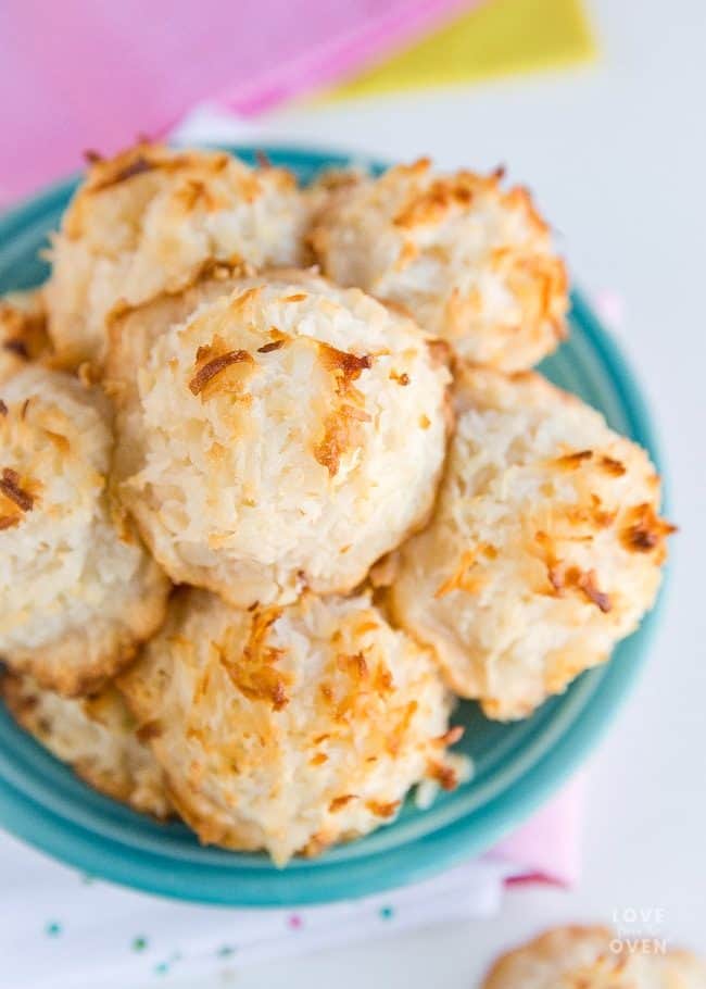 Plate of coconut macaroons