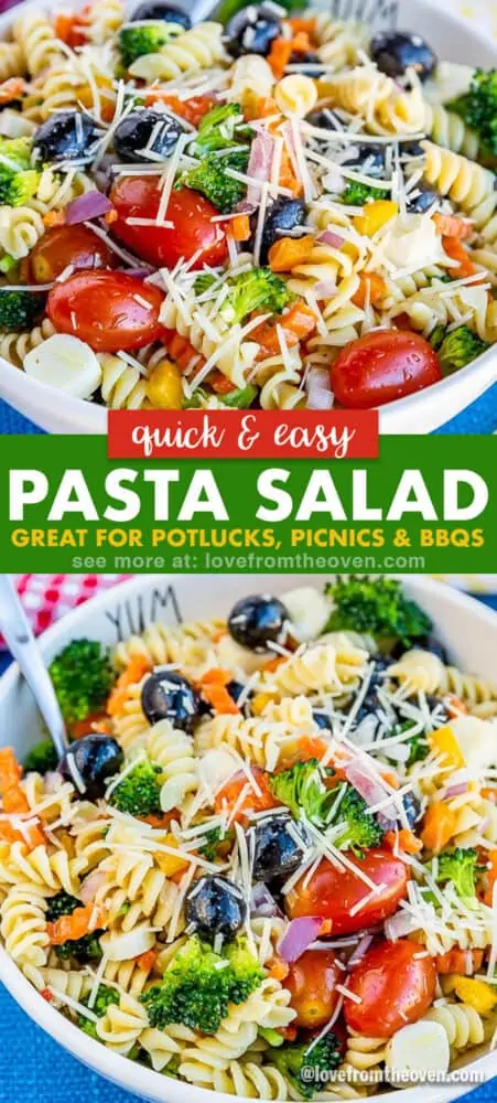 photos of a bowl of pasta salad