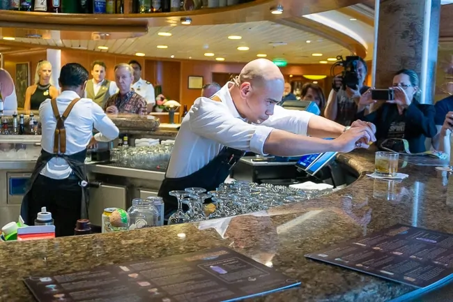 Bartender making a drink on a Caribbean cruise with Princess Cruises