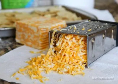 Cheese in a cheese grater