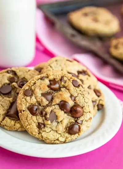 A pile of Chocolate chip cookies