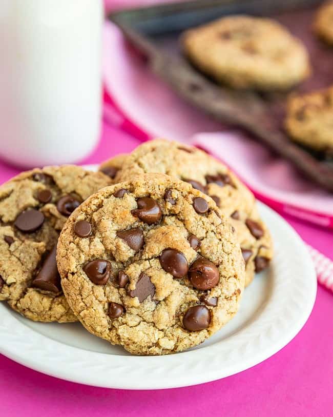 A pile of Chocolate chip cookies