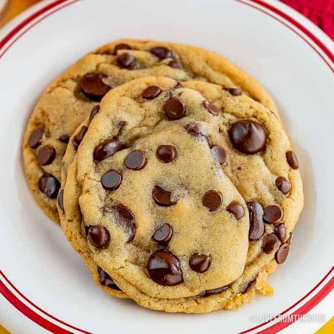 Chocolate chip cookies on a plate