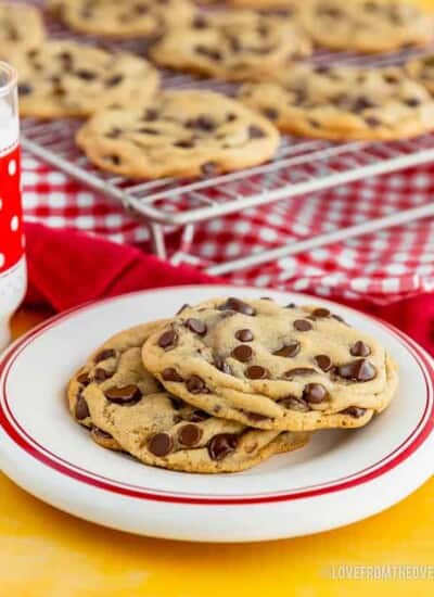 Chocolate chip cookies on a plate