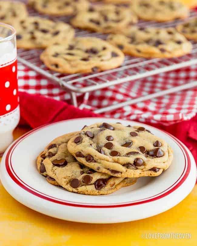 Chocolate chip cookies on a plate