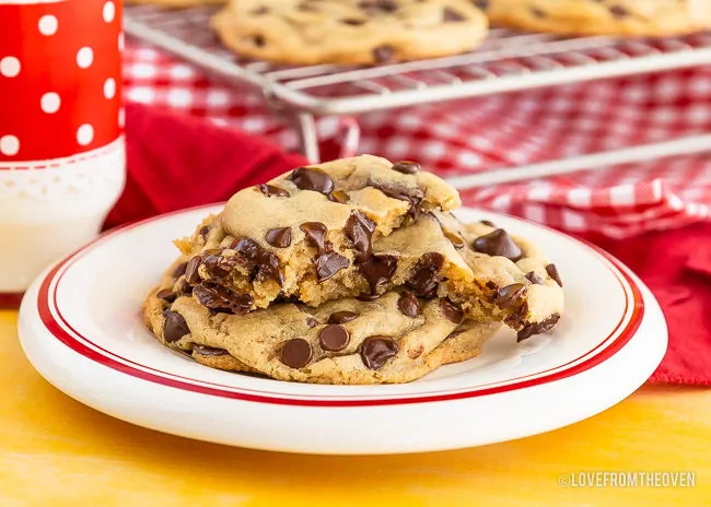 Chocolate chip cookies on a plate