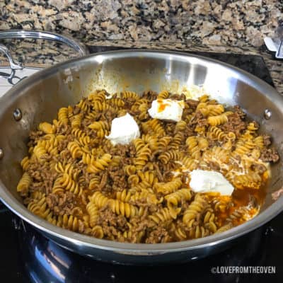 Ingredients in a metal pan