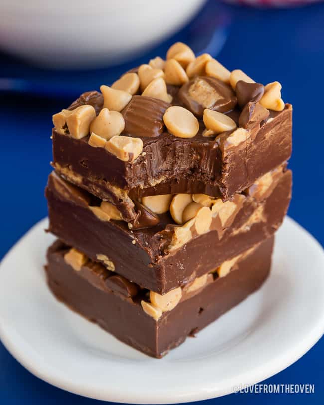 A piece of fudge on a plate