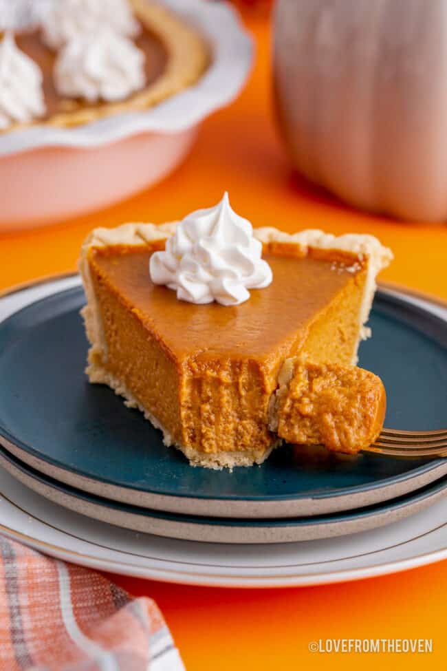 a slice of libbys pumpkin pie