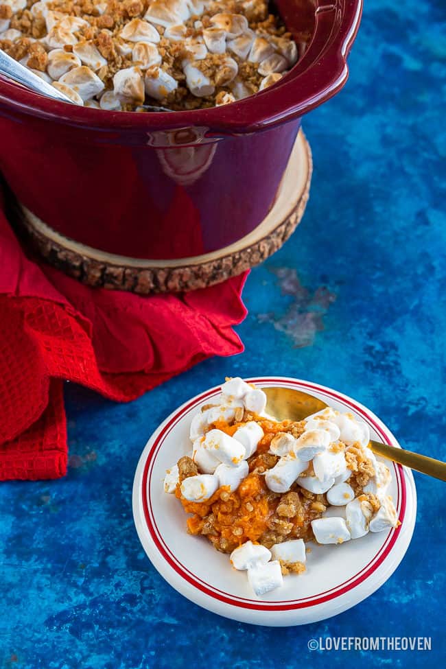 A plate of sweet potato casserole