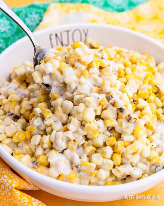 A bowl of creamed corn