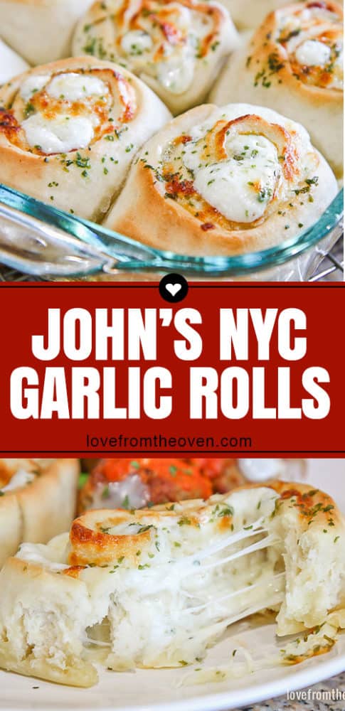 Several images of John\'s NYC garlic rolls