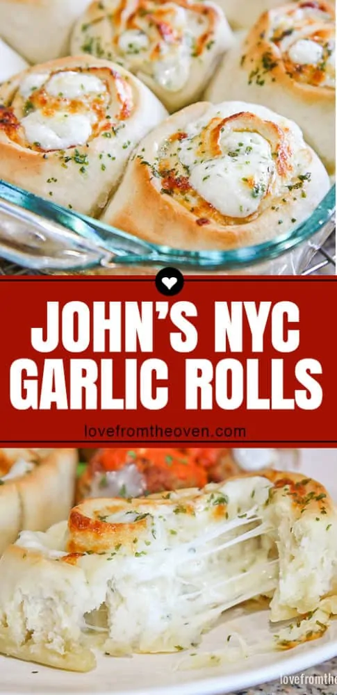 Several images of John\'s NYC garlic rolls