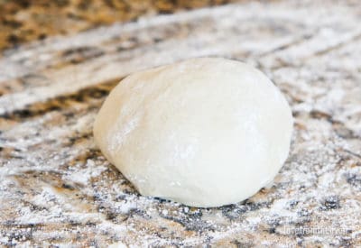 Ball of garlic roll dough