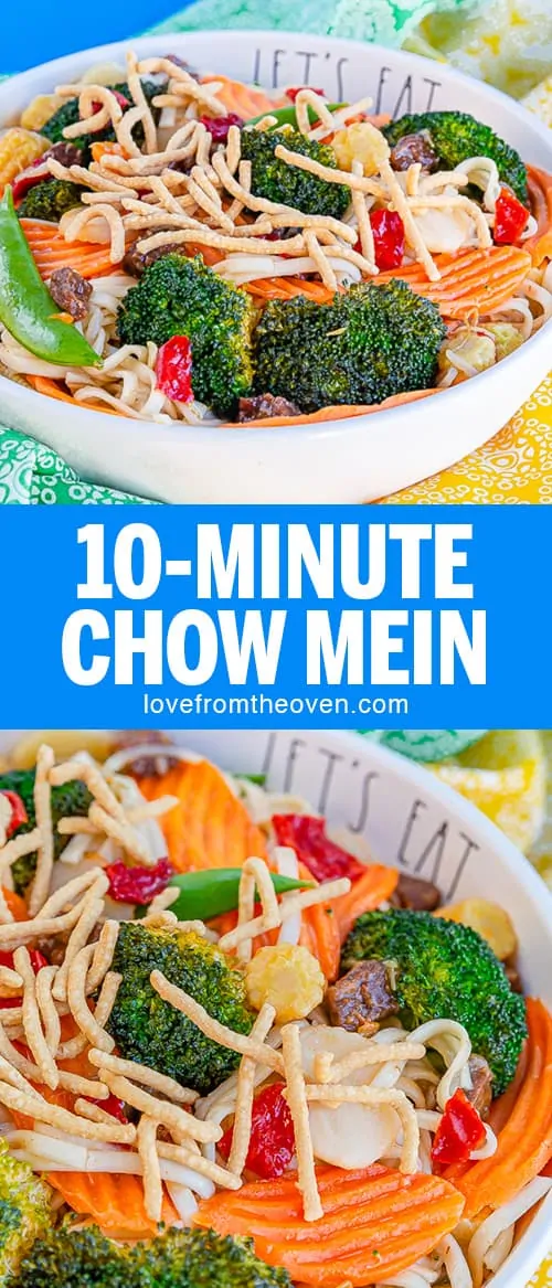 Several pictures of 10-minute chow mein