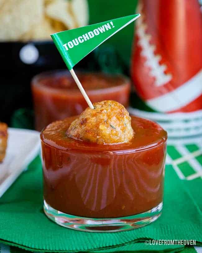 Chicken parm meatball in marinara sauce