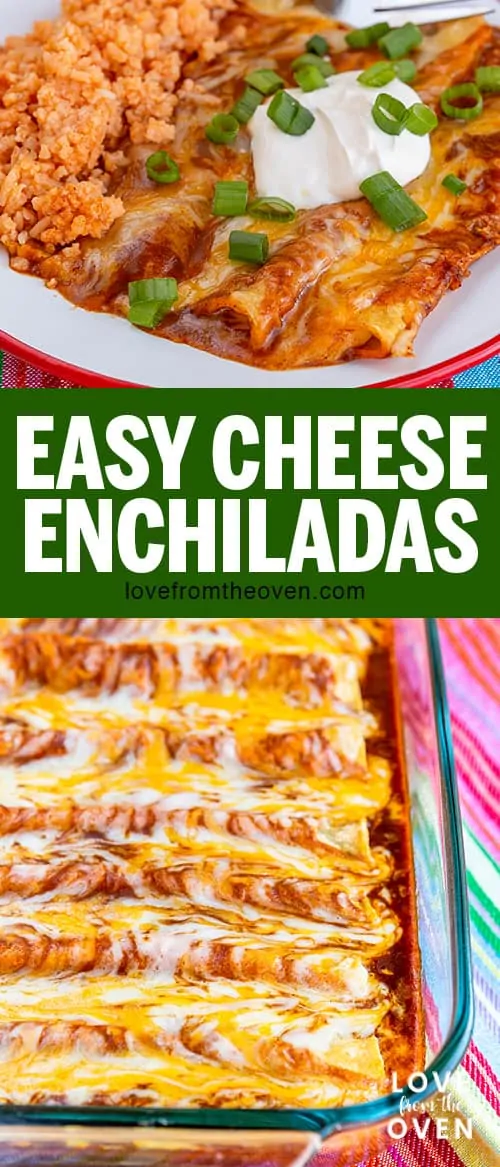 Several photos of easy cheese enchiladas