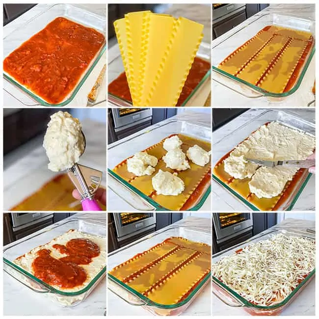 Step by step photos of how to make an easy lasagna
