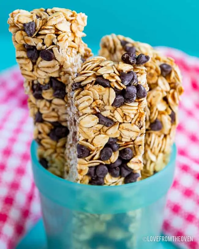 A cup full of Granola Bars