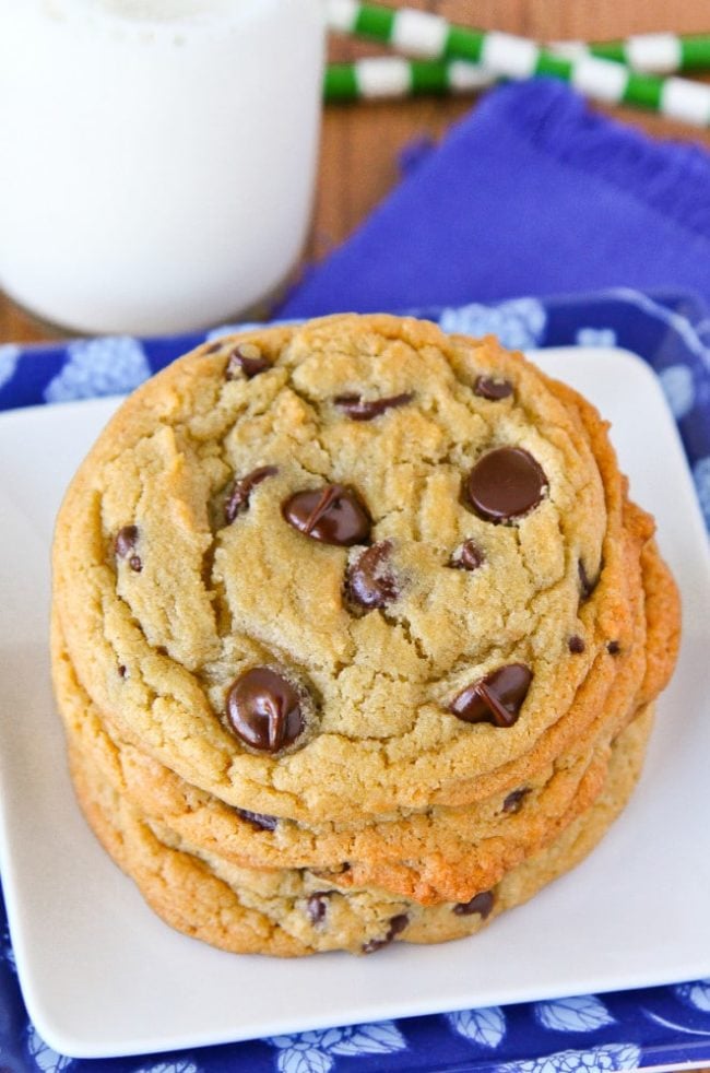 A stack of Chocolate chip cookies