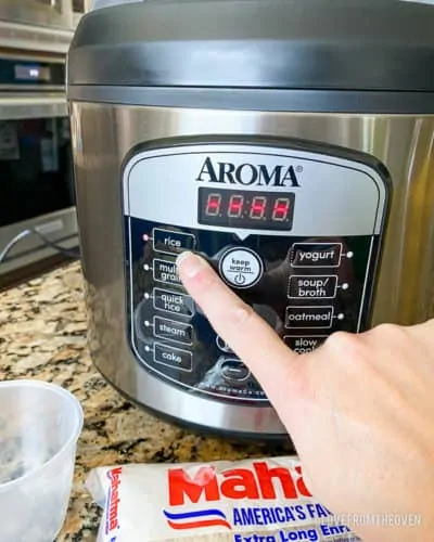 Buttons on rice cooker