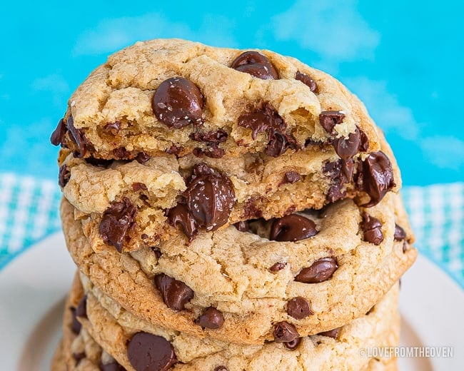 A stack of Chocolate chip cookies