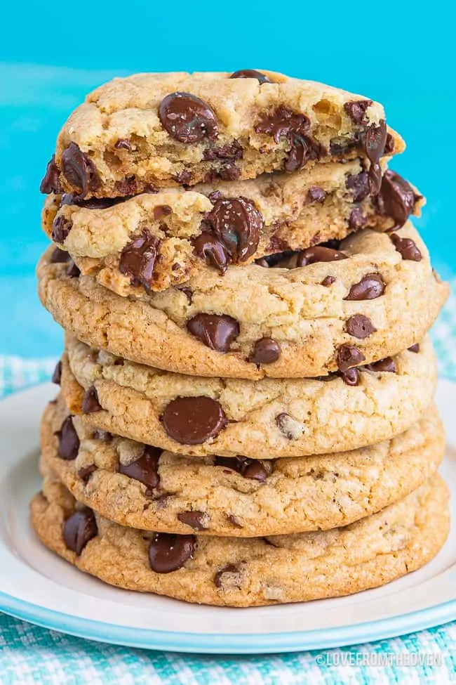 Chocolate chip cookies on a plate