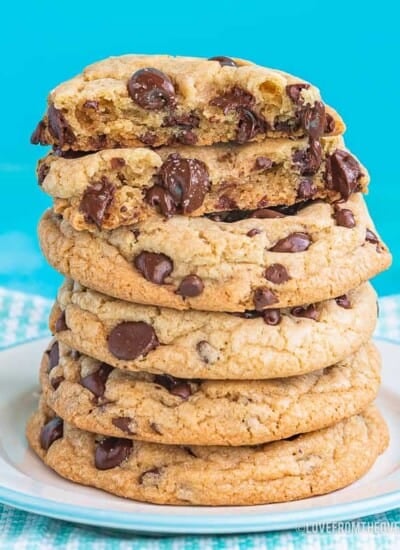 Stack of chocolate chip cookies