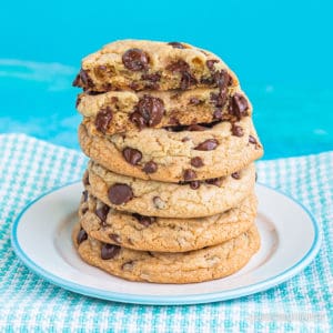 stack of chocolate chip cookies