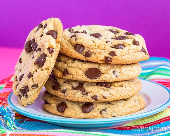 Chocolate chip cookies on a plate