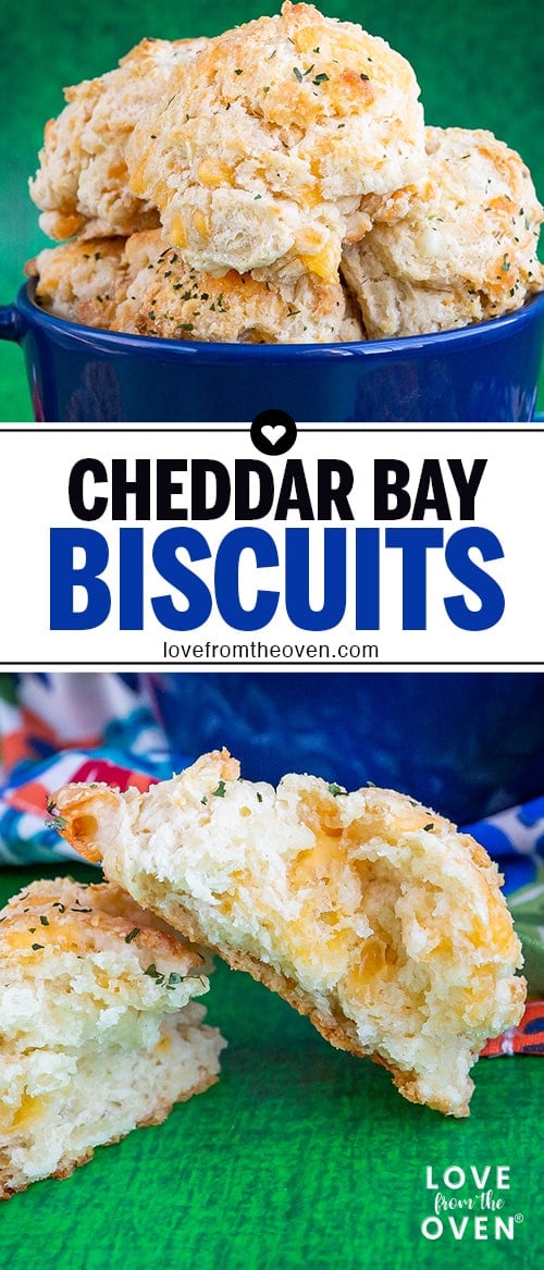 Several images of Cheddar bay biscuits